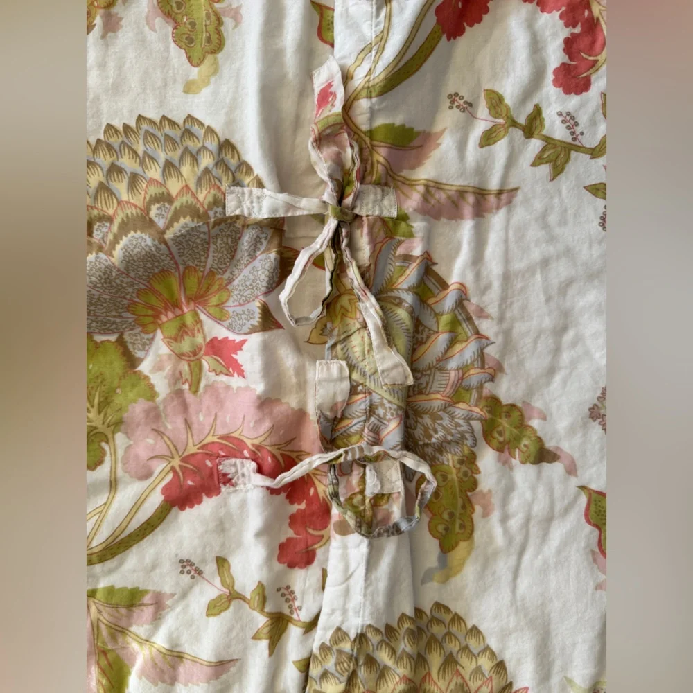 Pottery‎ Barn Rare Floral Patchwork Quilted Pillow Sham Set Cottagecore Cotton